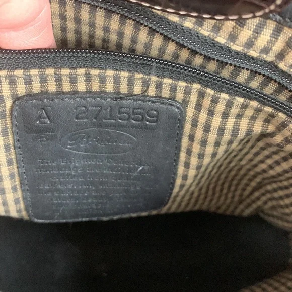 Vintage Brighton Leather braided Double strap shoulder bag black Brown Silver - Picture 9 of 17